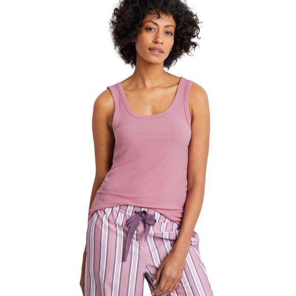 NWT State Of Day Womens Ribbed Sleep Tank Top 100180162MS Mauve Orchid Purple XL - Picture 1 of 5